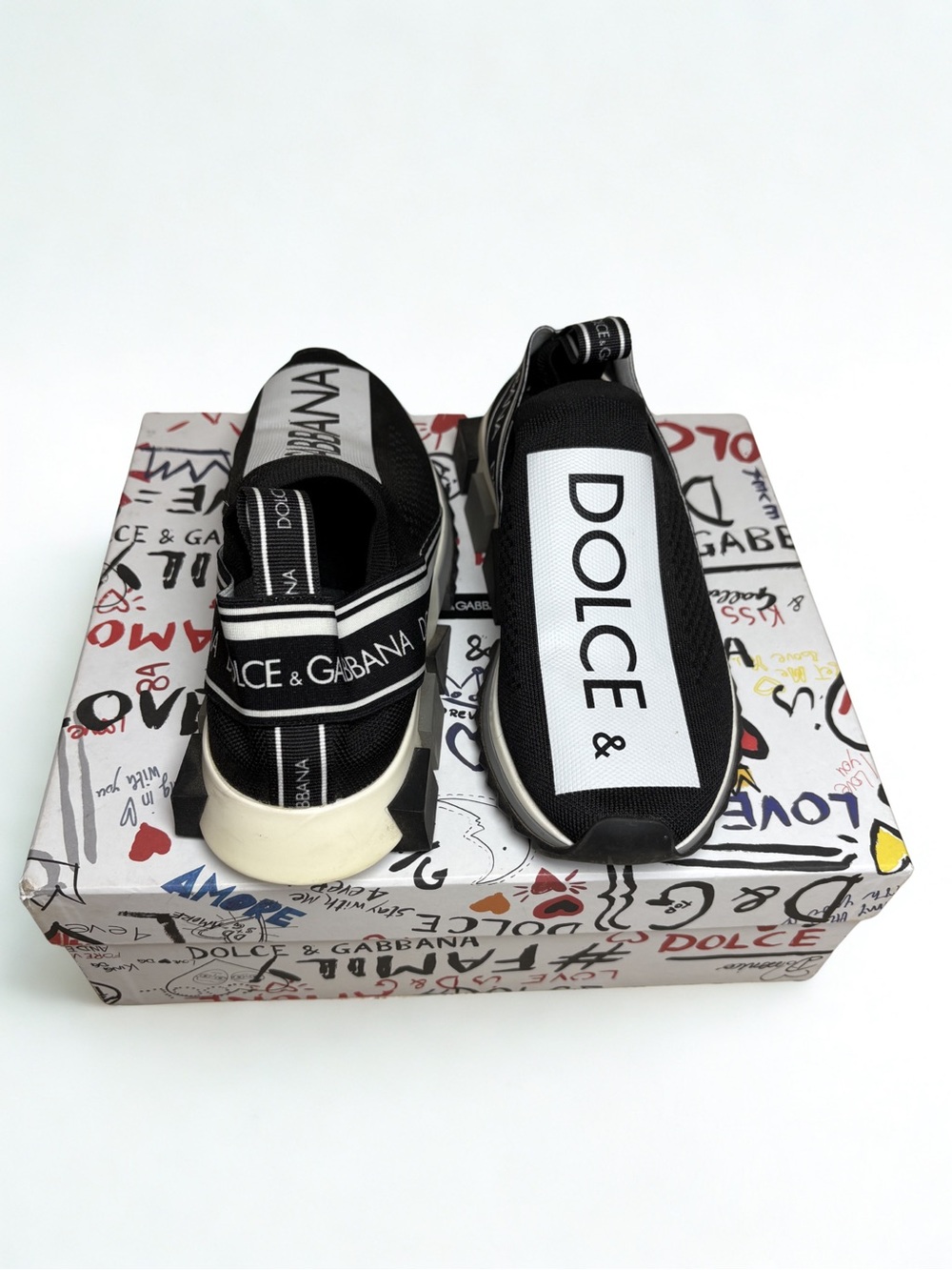 Dolce & Gabbana Sorrento Logo Knit Slip-On Sneakers